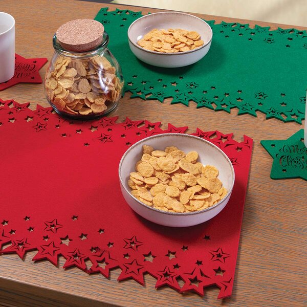 Χριστουγεννιάτικα Σουπλά (Σετ 2τμχ) Nef-Nef Homeware Snow Star Green