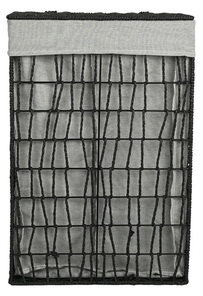 Καλάθι Απλύτων 2 Θέσεων (37x22x55) Estia Nest Μαύρο 02-28077