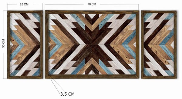 Τρίπτυχος Πίνακας Με Κορνίζα (120x50) A-G 820EVL4611 TAH038