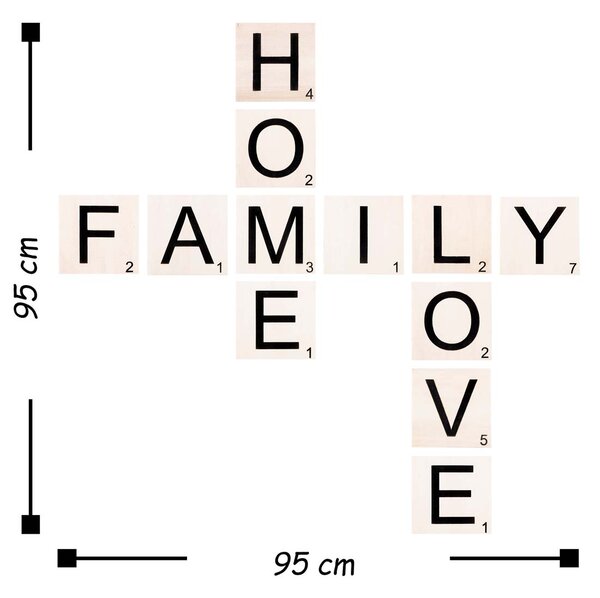 Διακοσμητικά Τοίχου (Σετ 12τμχ) A-G Scrabble Set 899SKL1218