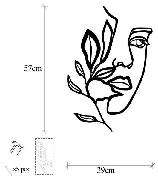 Διακοσμητικό Τοίχου (46x56) A-G Woman Face 575TNL1130