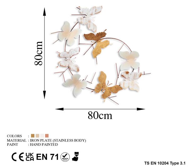 Διακοσμητικό Τοίχου (80x80) A-G Butterflies 891TNL2384