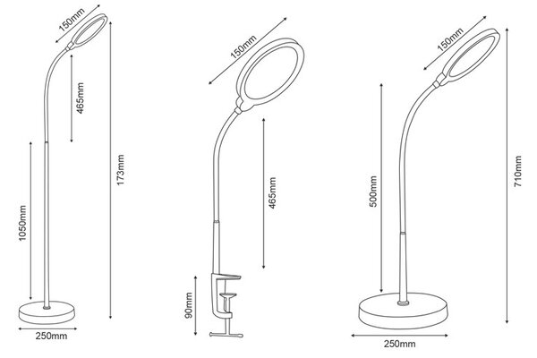 Πορτατίφ/Με Κλιπ/Φωτιστικό Δαπέδου 3 Σε 1 LED Step Dimmable Aca Stefan SF501ALL Black CCT