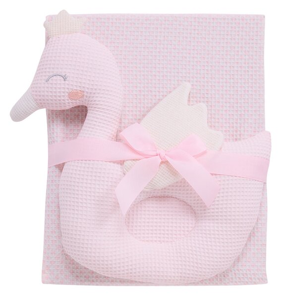 Κουβέρτα Πικέ Αγκαλιάς (75x100) + Λούτρινο Das Home Baby 4956 Pink