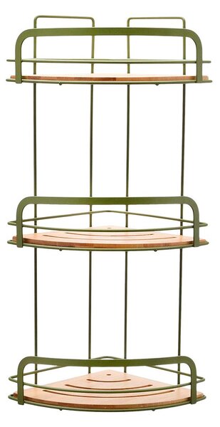 Γωνιακή Ραφιέρα Μπάνιου Τριπλή (19.5x19.5x49) Estia Bamboo Essentials Olive 02-14865