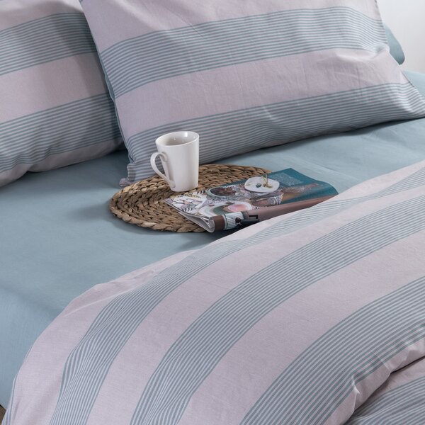 Σεντόνια King Size (Σετ) Nef-Nef Homeware Casual Stripe Petrol