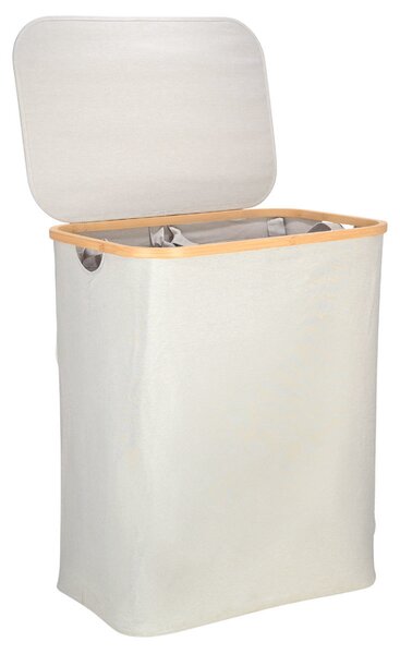 Καλάθι Απλύτων 2 Θέσεων (56x37x68) Estia Bamboo Essentials Γκρι 02-26974