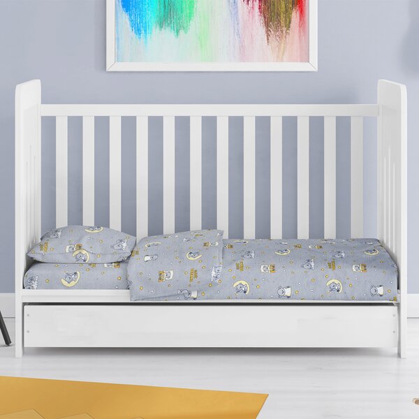 Πάπλωματοθήκη Κούνιας (120x160) Dimcol Sweet Dreams 552 Grey