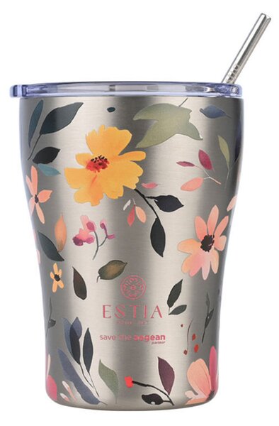 Ποτήρι Θερμός 350ml Estia Save The Aegean Silver Botanic 01-31787