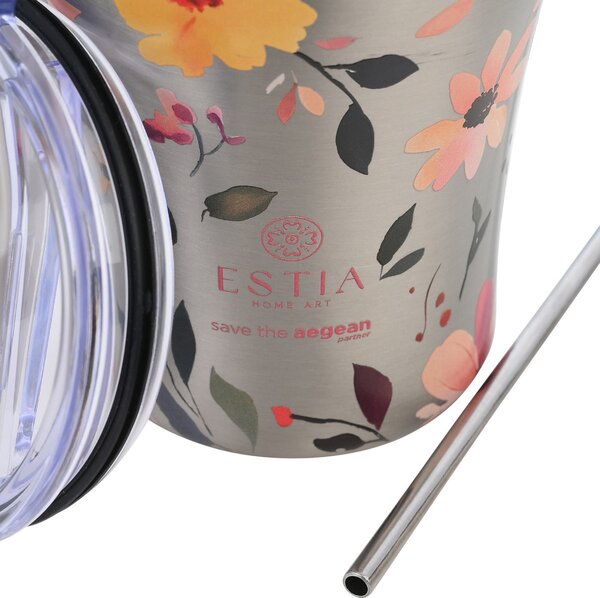 Ποτήρι Θερμός 350ml Estia Save The Aegean Silver Botanic 01-31787
