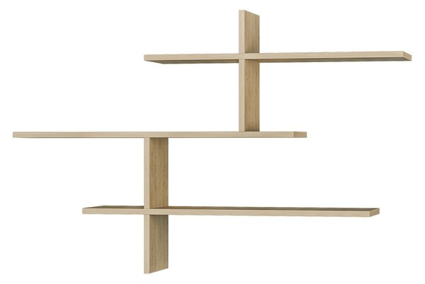 Ραφιέρα Τοίχου 6 Θέσεων (123x22x80.5) A-G Leo 776HMS1731 Oak