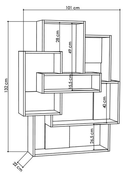 Ραφιέρα Δαπέδου 6 Θέσεων (101x22x132) A-G Barce 855DTE3690 White/Oak