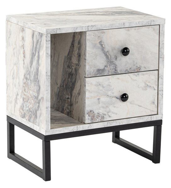 Κομοδίνο Με Συρτάρια & Ράφι (45.2x29.5x50) A-G Glimmer 241NRD1408 Marble/Black