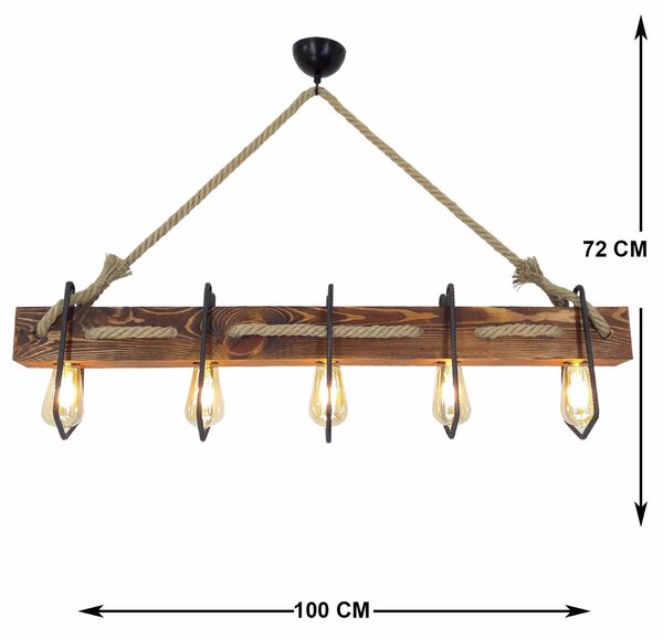Φωτιστικό Οροφής Πολύφωτο A-G Demir 806ALD1493 Walnut