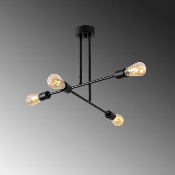 Φωτιστικό Οροφής Πολύφωτο A-G Flower 521SHN3431 Black
