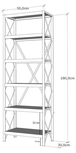 Ραφιέρα Δαπέδου 5 Θέσεων (50x30x180) A-G Suadiye 854KLN3613 Anthracite