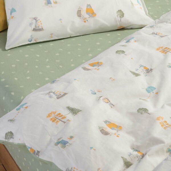 Παπλωματοθήκη Μονή (Σετ 160x240) 2 Όψεων Nef-Nef Homeware Junior Woodland Party