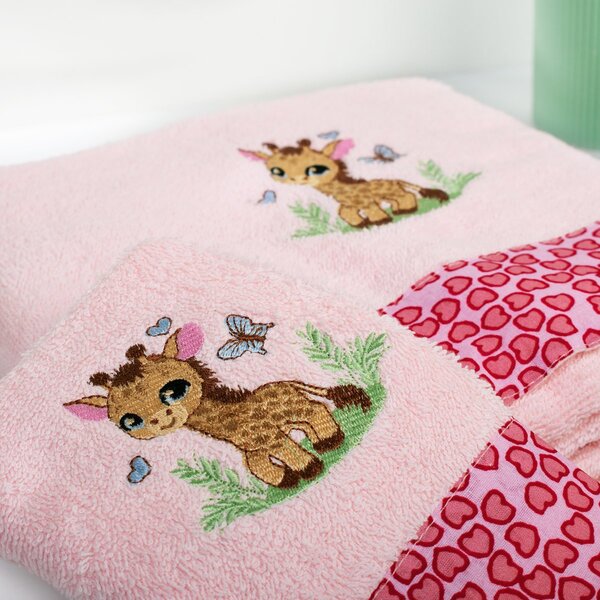 Παιδικές Πετσέτες (Σετ 2τμχ) Dimcol Giraffe 171 Pink