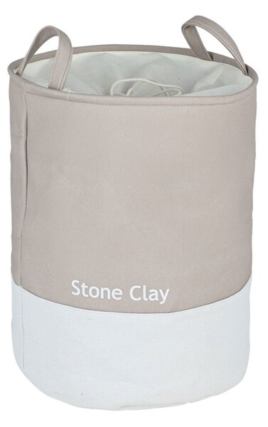 Καλάθι Απλύτων (Φ35x50) Estia Stone Clay 02-41212