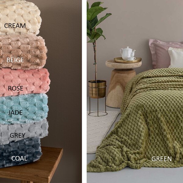 Κουβέρτα Fleece Μονή (160x220) Palamaiki Aster Beige