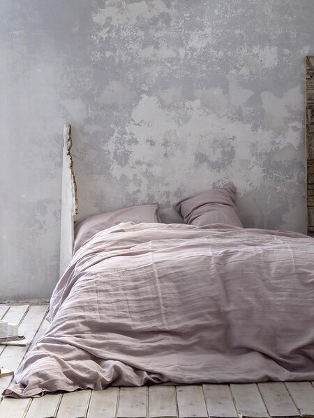 ΥΠΕΡΔΙΠΛΗ ΠΑΠΛΩΜΑΤΟΘΗΚΗ 220x240cm NIMA - LINEN DUSTY PINK