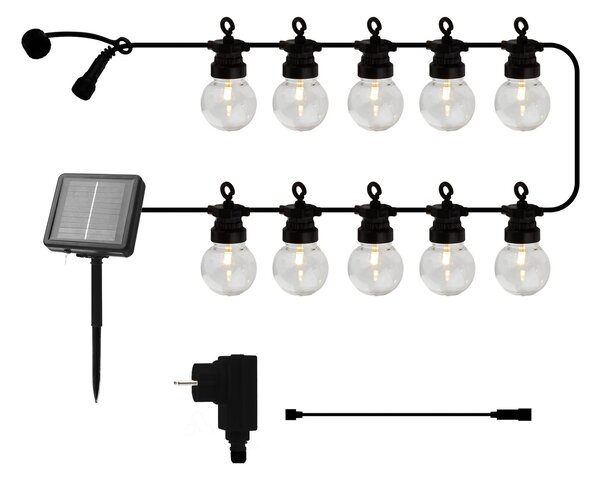 Sirius Σειρά φωτιστικών LED Lucas Start-Set διαφανής, 10 λαμπτήρες, ηλιακή, Πολύχρωμο, Πλαστικό
