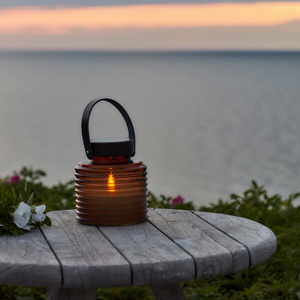Sirius Φωτιστικό LED με ηλιακή ενέργεια Aston Jar, ύψος 16 cm, πορτοκαλί/καφέ, IP44, Καφέ / Σκουριάς, Γυαλί