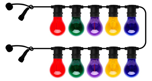 Sirius Φωτιστική αλυσίδα LED Tobias, επέκταση, πολλαπλών χρωμάτων, 10 λαμπτήρες, μήκος, Πολύχρωμο, Πλαστικό