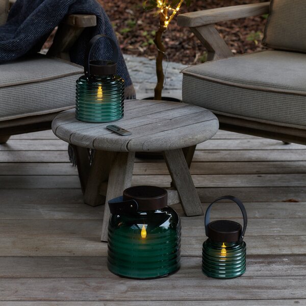Sirius Φωτιστικό LED με ηλιακή ενέργεια Aston Jar, ύψος 12 cm, πράσινο/καφέ, IP44, Πράσινο, Γυαλί