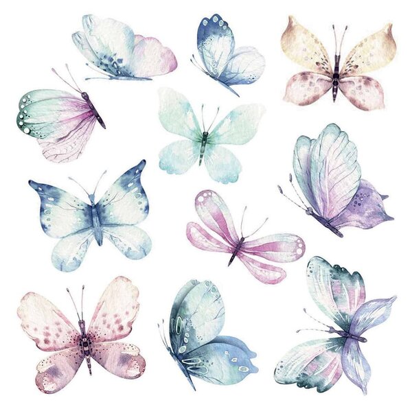 Αυτοκόλλητα Τοίχου Ango Watercolour Butterflies 54117