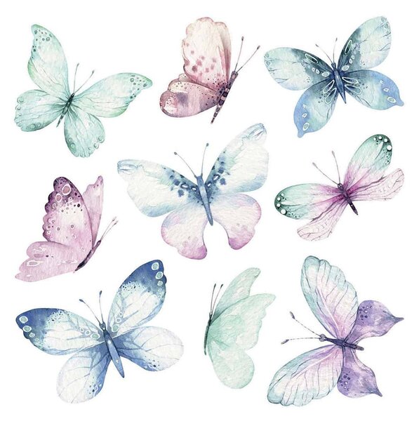 Αυτοκόλλητα Τοίχου Ango Watercolour Butterflies 54117