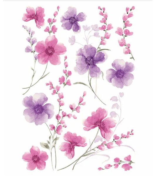 Αυτοκόλλητα Τοίχου Ango Purple Flowers 44231