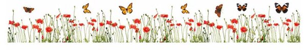 Αυτοκόλλητη Μπορντούρα Τοίχου Ango Poppies & Butterflies 53002