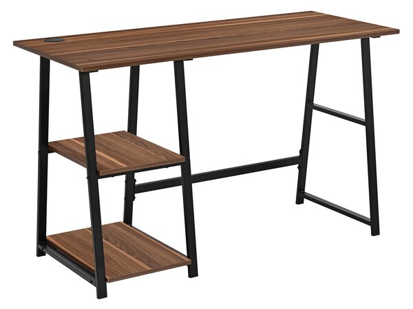 Γραφείο Υπολογιστή Με 2 Ράφια (120x50x73) Spitishop Nuez Walnut/Black