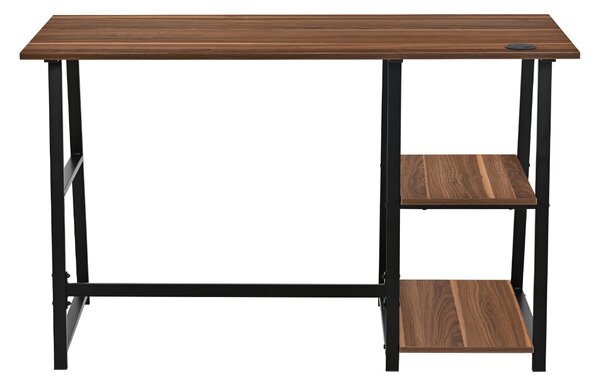 Γραφείο Υπολογιστή Με 2 Ράφια (120x50x73) Spitishop Nuez Walnut/Black