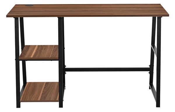 Γραφείο Υπολογιστή Με 2 Ράφια (120x50x73) Spitishop Nuez Walnut/Black