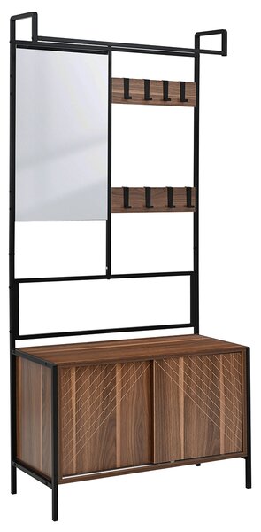 Έπιπλο Εισόδου Με Καθρέφτη (80x35x172) Spitishop Nobile Walnut/Black