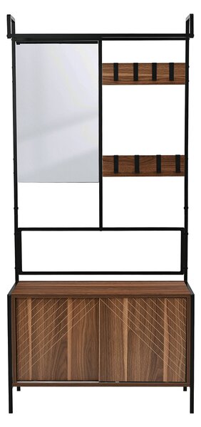 Έπιπλο Εισόδου Με Καθρέφτη (80x35x172) Spitishop Nobile Walnut/Black