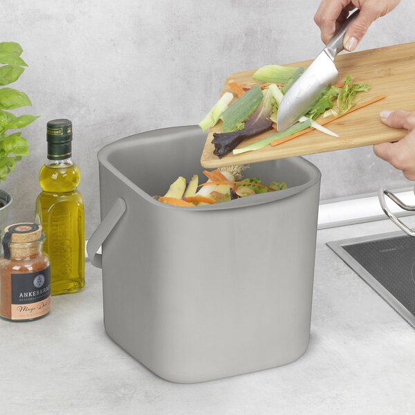 Καλάθι Απορριμμάτων (22.4x18.3x24.4) Wenko 3lt Sieve Grey 54905100