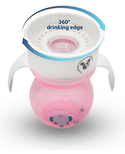 Ποτήρι Εκπαιδευτικό 270ml Cangaroo Magical 360 Pink C0669H