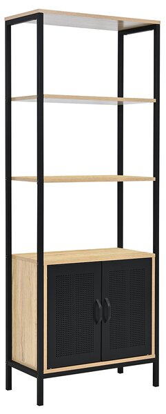 Ραφιέρα Δαπέδου 3 Θέσεων Με Ντουλάπι (60x30x160) Spitishop Vivo Natural/Black