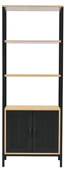 Ραφιέρα Δαπέδου 3 Θέσεων Με Ντουλάπι (60x30x160) Spitishop Vivo Natural/Black