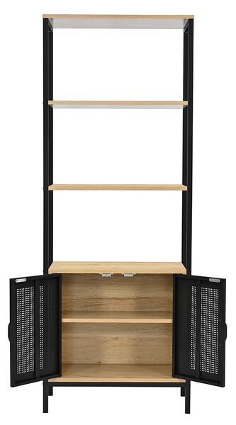 Ραφιέρα Δαπέδου 3 Θέσεων Με Ντουλάπι (60x30x160) Spitishop Vivo Natural/Black