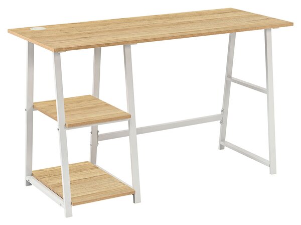 Γραφείο Υπολογιστή Με 2 Ράφια (120x50x73) Spitishop Muse Natural/White