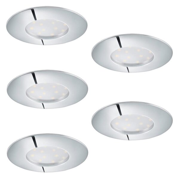 ΣΕΤ 5x LED Dimmable χωνευτό φωτιστικό 1xLED/4,5W/230V γυαλιστερό χρώμιο