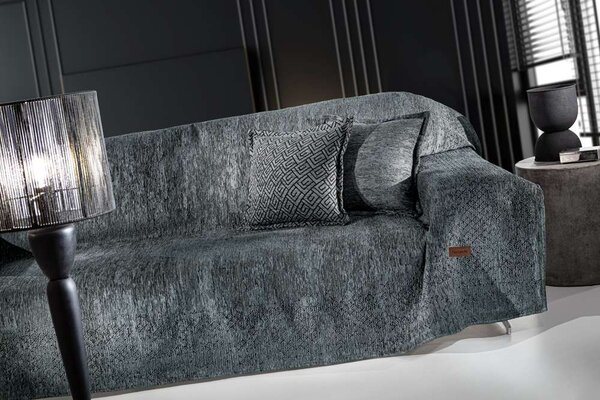 Ριχτάρι Τριθέσιος Polycotton Chenille Nobel Anthracite 180x300εκ. Guy Laroche