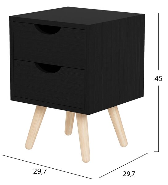 ΚΟΜΟΔΙΝΟ DINKL HM2472.02 ΜΕΛΑΜΙΝΗ-2 ΣΥΡΤΑΡΙΑ-WENGE 29,7x29,7x45Υεκ