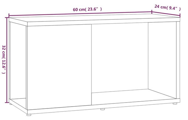 Έπιπλο Τηλεόρασης Καφέ Δρυς 60 x 24 x 32 εκ. Επεξεργασμένο Ξύλο - Καφέ