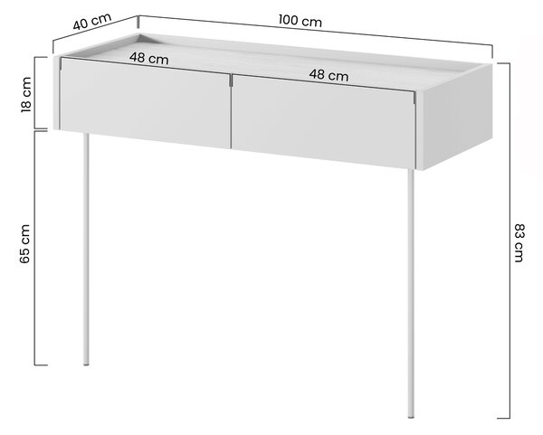 Τουαλέτα Dessin Λαδί+Δρυς 100x83x40cm με 2 συρτάρια - BOG4589