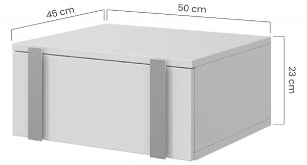 Σετ 2 Κομοδίνα Επιτοίχια Vera 50x23x45cm Μπεζ + Χρυσές Λαβές - BOG4589